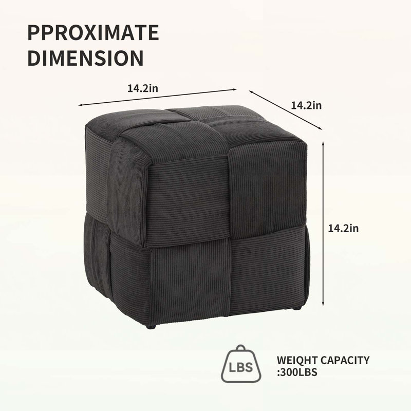 Repose-pieds carré, multifonctionnel et durable pour divers espaces de vie, Gris