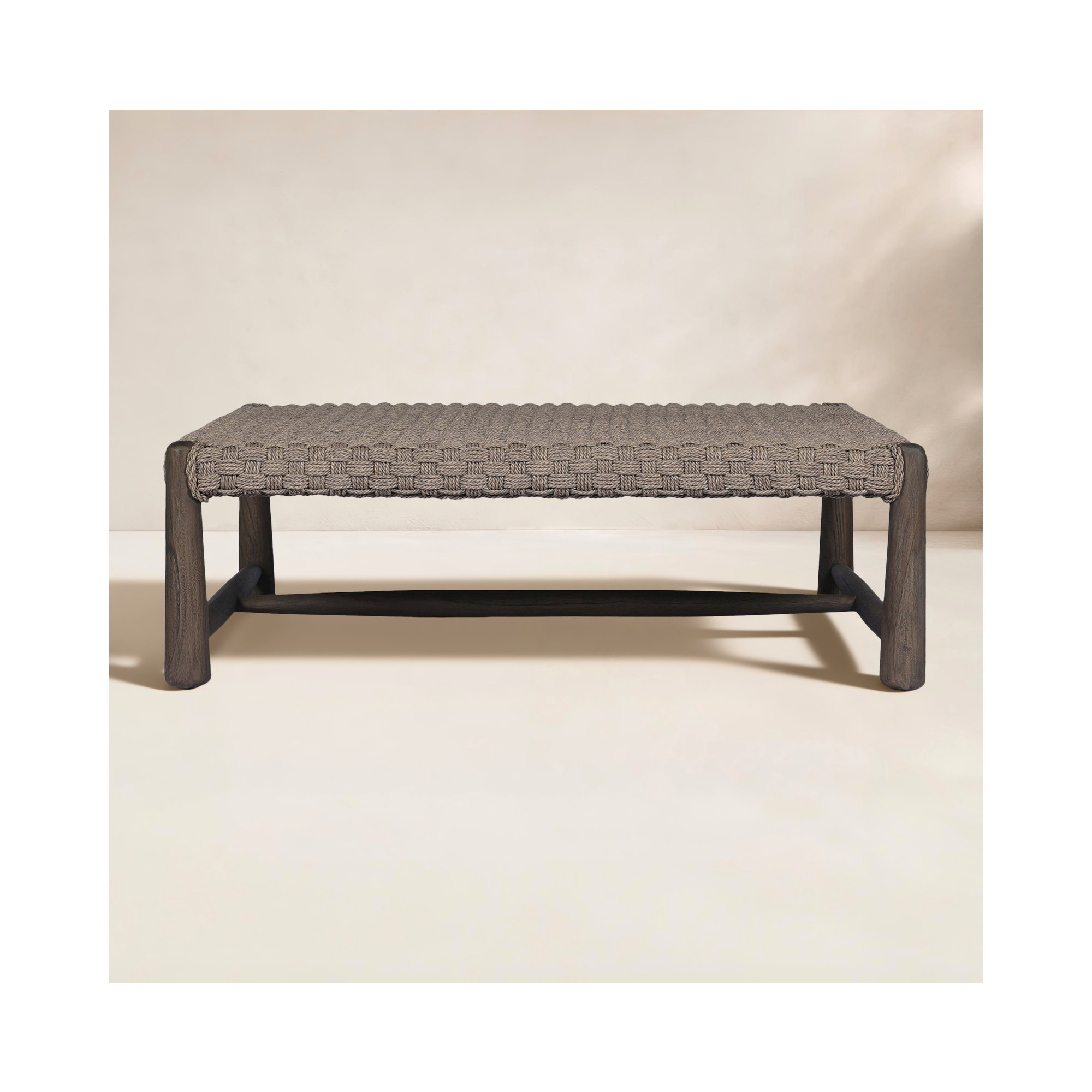 Savio Outdoor Coffee Table, Dark Textured Woven