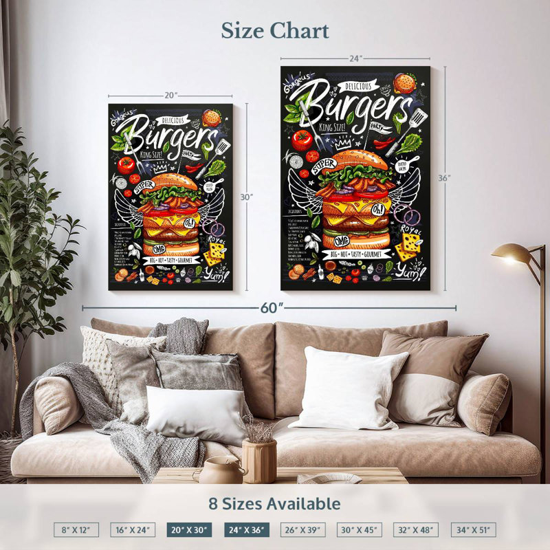 Yarlin King Size Burger, 36" H x 24" W