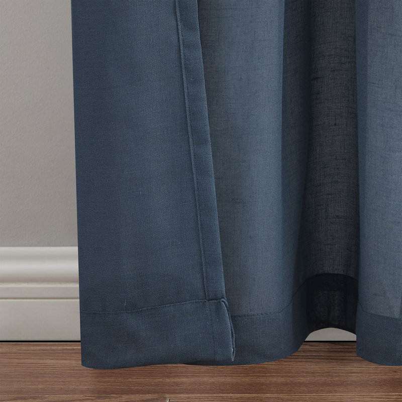 White Sheer Polyester Tab Top Window Curtain Panel, 87" Length