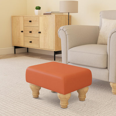 Acierno Natural Wood Turned Leg - Faux Leather
