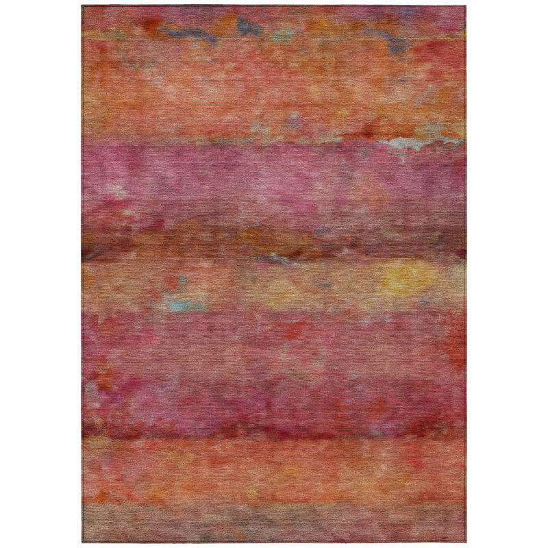 Machine Washable Indoor/Outdoor Matteson ACN2311 Stripes Rug, Rectangle 8' x 10'