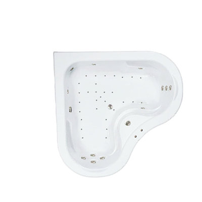 Baignoire de coin en acrylique avec drain central L 64 po x l 64 po Elite Series
