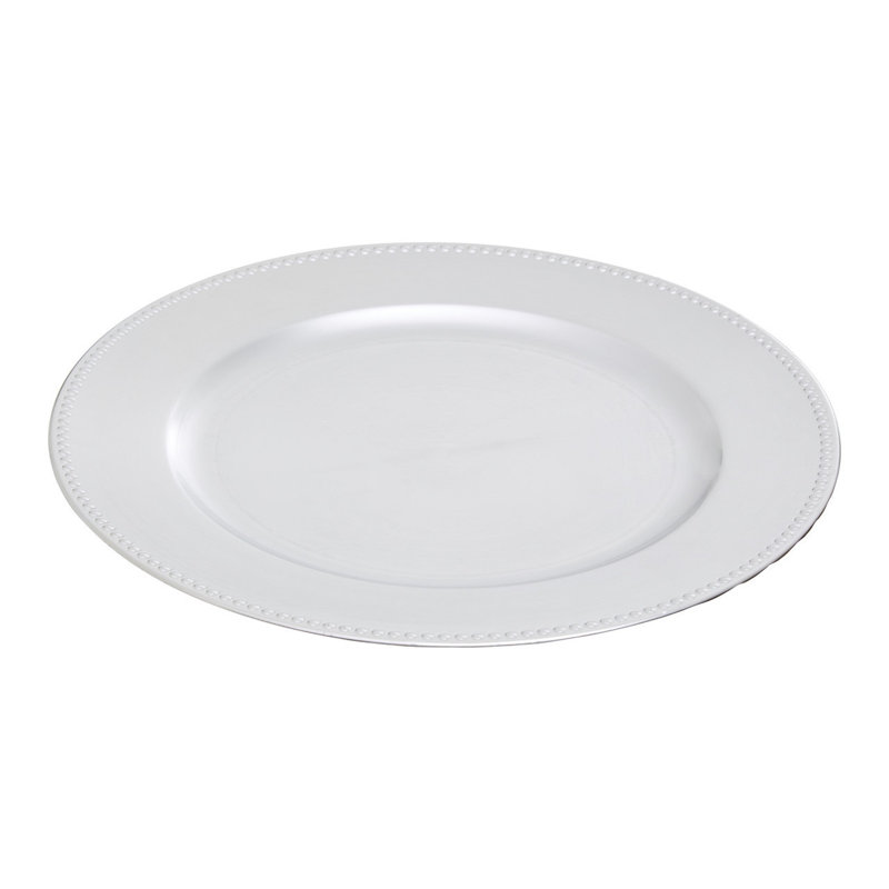 Hervey Plastic / Acrylic Solid Colour Charger, Silver