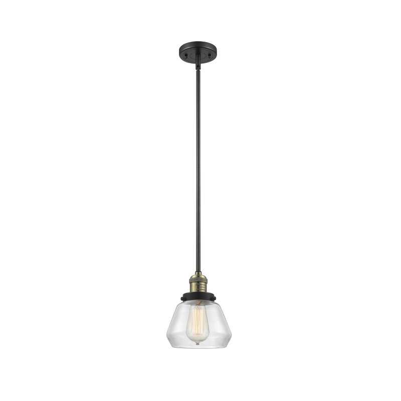Rivka 1 - Light Single Pendant, Clear, 6 Watt Vinage LED Bulb, Polished Nickel