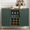 Bar moderne 47,2 po avec porte-bouteilles et rangement multi-usages, vert