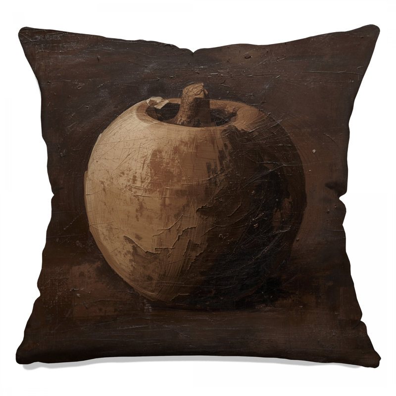Textured Brown Apple Double Sided Throw Pillows, 14 x 14 inches
