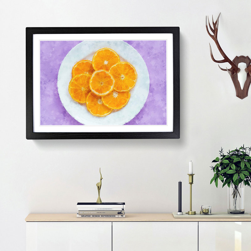Slices of the Orange - Picture Frame Painting Print, 62cm H x 87cm W x 2cm D, Black Framed