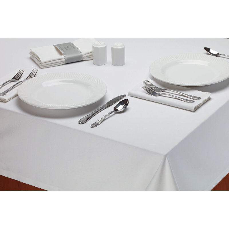 Solid Color 100% Cotton Square Tablecloth, 102" W x 60" L