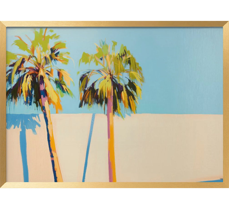 "Palm Trees" Framed Textured Wall Art, Gold, 18" H x 24" W