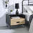 1 Drawer Nightstand In Oak And Black, For Bedroom Storage Accessibility With Black Appearance, Stable Construction