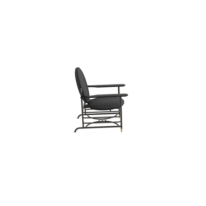 Frank Lloyd Wright Racine Lounge Chair, Ink 100% Polyester, Obsidian