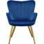 color Upholstered Armchair, Modern  Accent Chair with Wing Side and Metal Legs-273937113-312863939