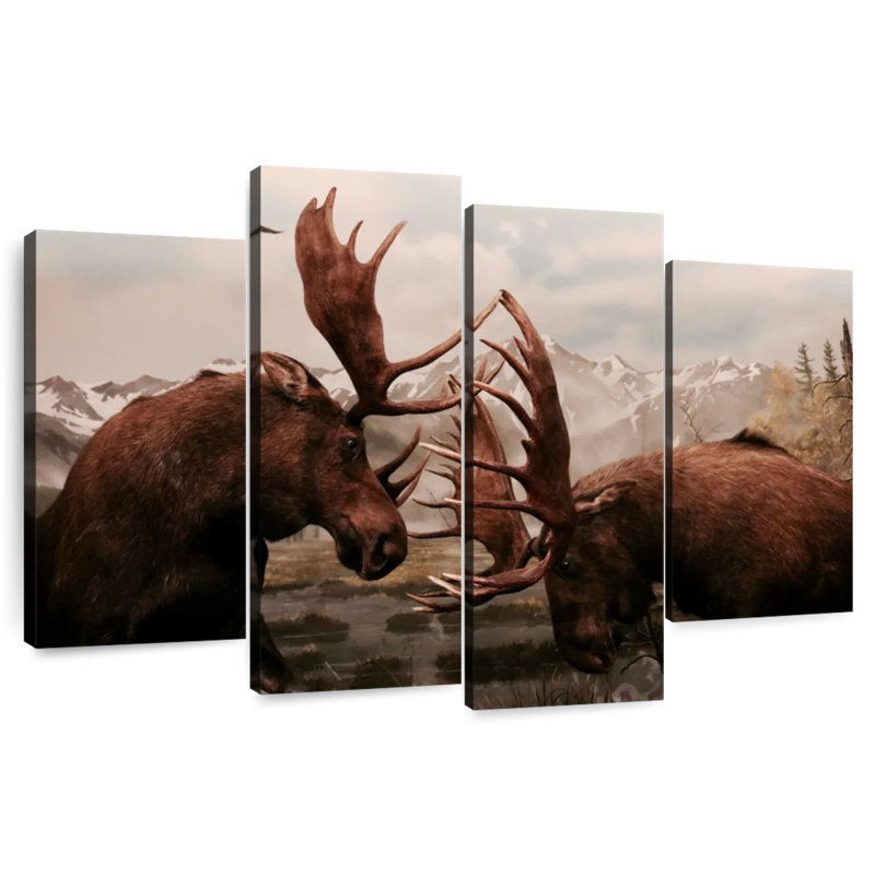 Brampt Moose Battle, 48"H x 75"W