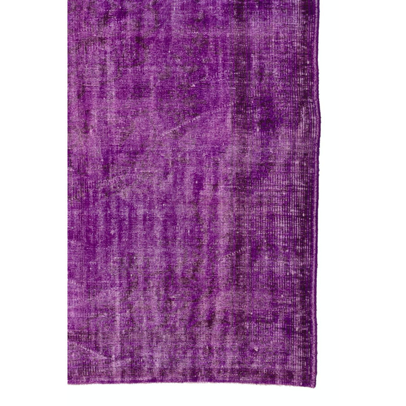 Tapis turc moderne délavé à la main 6 x 9 pi de couleur mauve