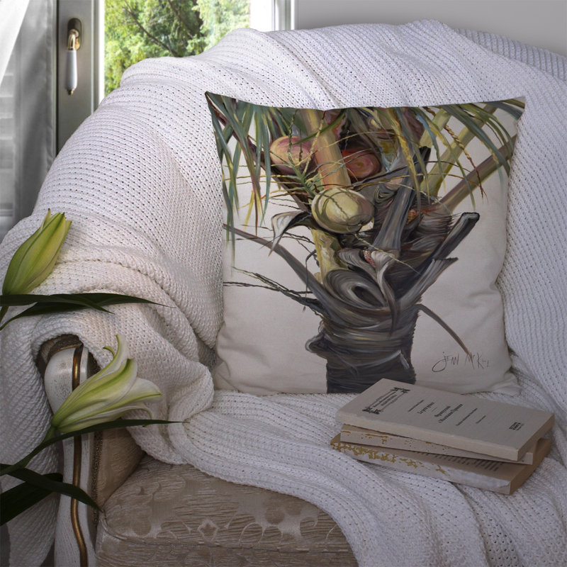 Coussin décoratif intérieur/extérieur supérieur Coconut Tree, H 18 po x l 18 po x P 5,5 po
