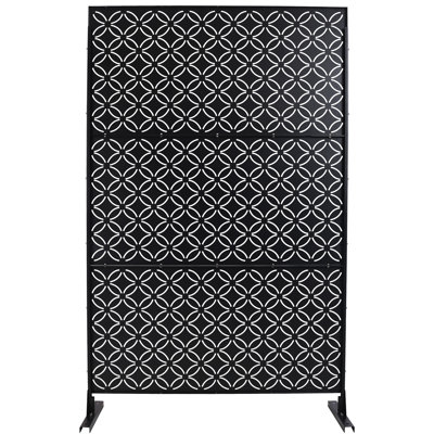 Écran d'intimité extérieur et intérieur en métal H 76 po x l 48 po, écran d'intimité décoratif autoportant pour terrasse de balcon de terrasse, panneaux de clôture d'intimité pour jardin extérieur PS107 BRUN