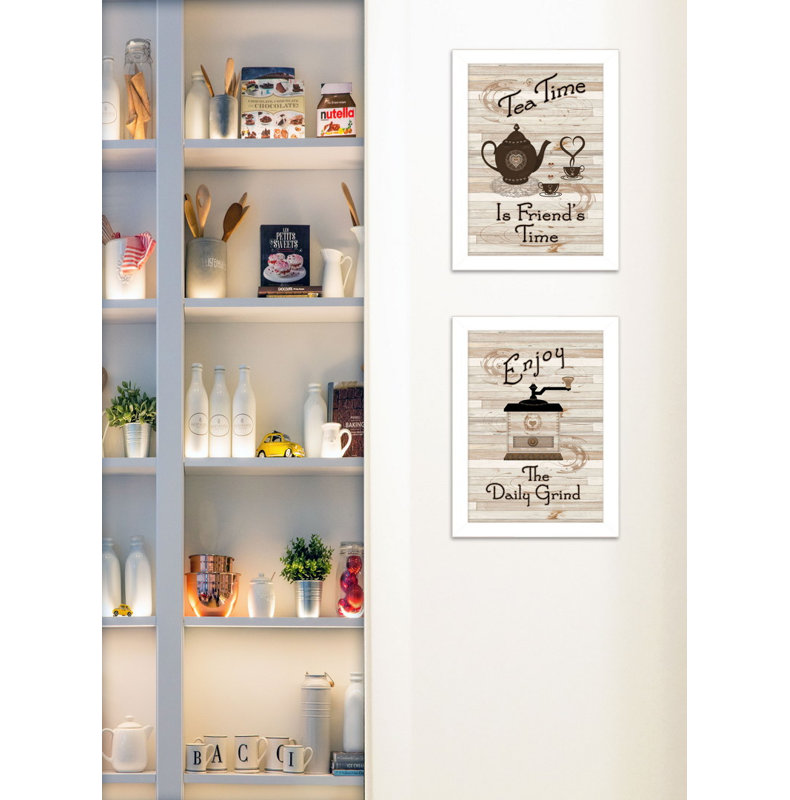 "Enjoy Tea Time" 2-Piece Vignette by Millwork Engineering, White