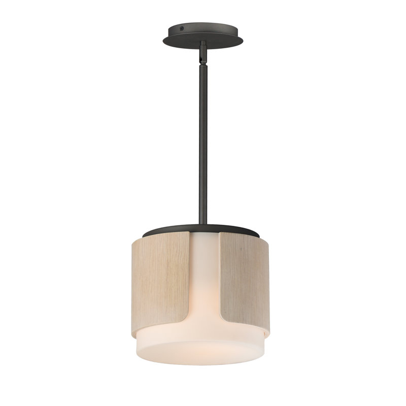 Plafonnier encastré, H 8,75 po x l 8,75 po x P 10 po, Bois naturel / gris anthracite