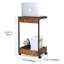 Table d'appoint en forme de C avec tablette de rangement (paquet de 2, brun rétro)