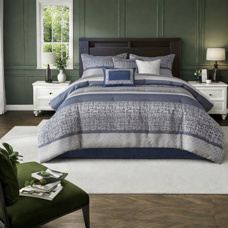 Ensemble de literie luxueux pour très grand lit californien 7 pièces, style maison moderne