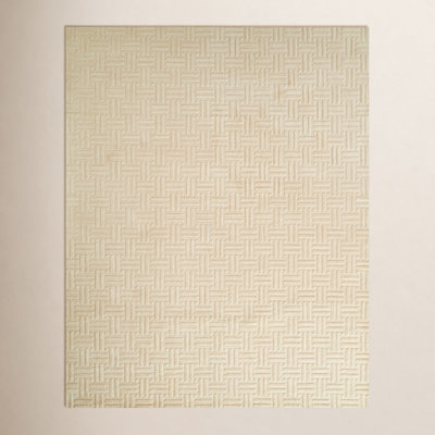 AllModern Contour Hand Loomed Wool Geometric Ivory Area Rug