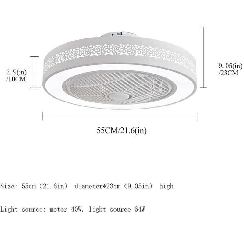 Cleaton 22'' Ceiling Fan with LED Lights