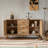 Storage Sideboard With 3 Drawers & 2 Doors, Light Wood & Geometric Design