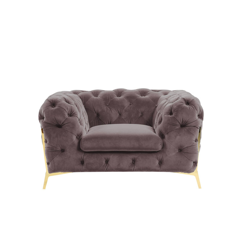 Fauteuil en velours capitonné Anika, Velvet argent
