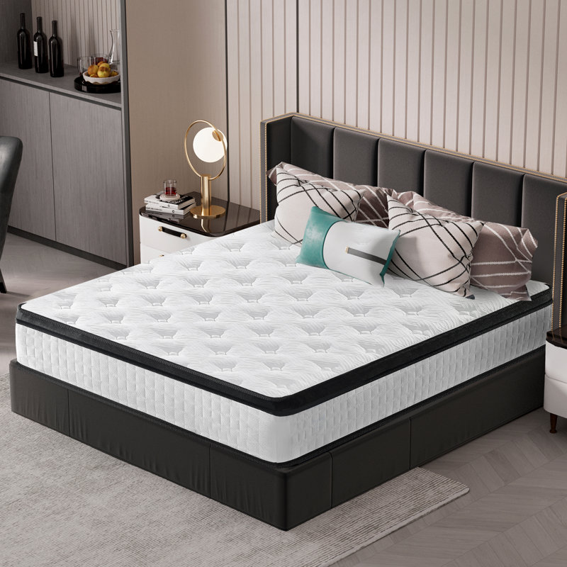 Matelas double 12 po avec mousse rafraîchissante, ressorts ensachés et support de bord, Lit double