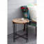 Table d'appoint ronde en bois avec pieds en métal - 21,3 po