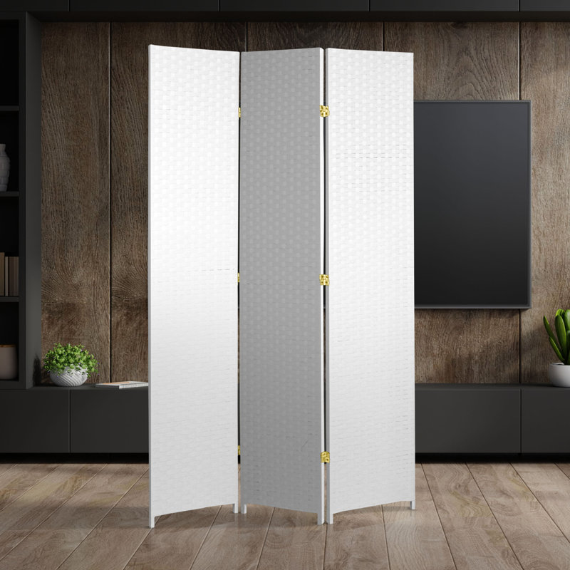 Amitis 7 pi. Cloison haute pliable en fibre tissée, 3, H 84 po x l 58,5 po x P 1 po, blanc
