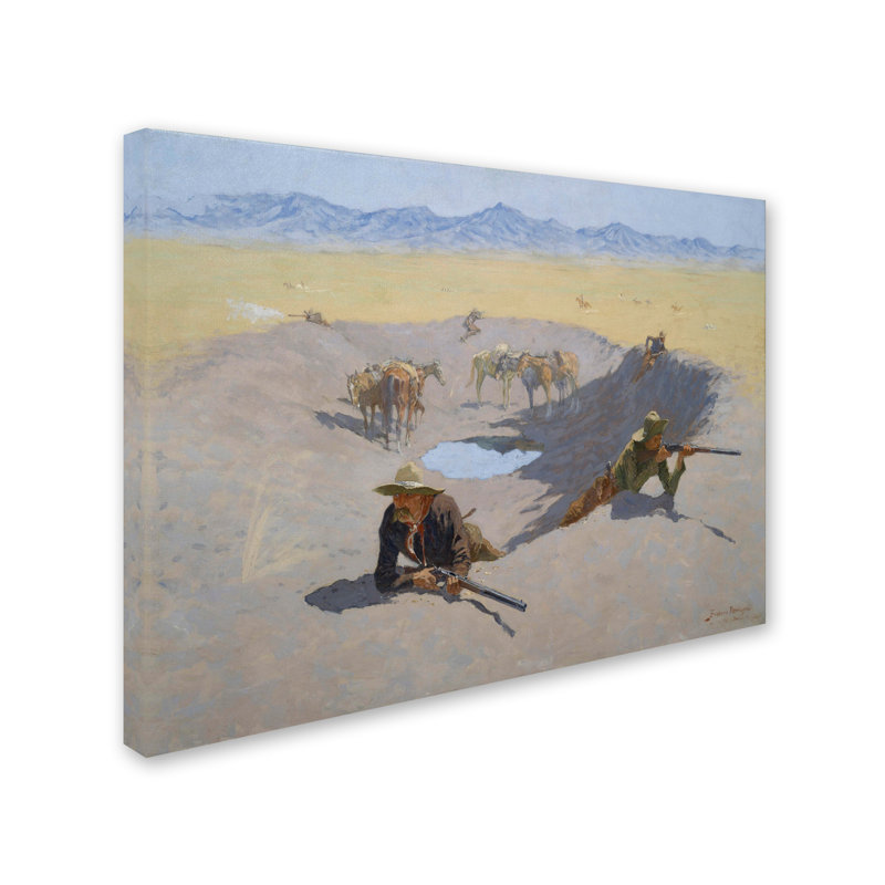 «Fight For The Waterhole», reproduction sur toile tendue, H 18 po x l 24 po