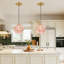 Luminaire suspendu 1 lumière fleur rose