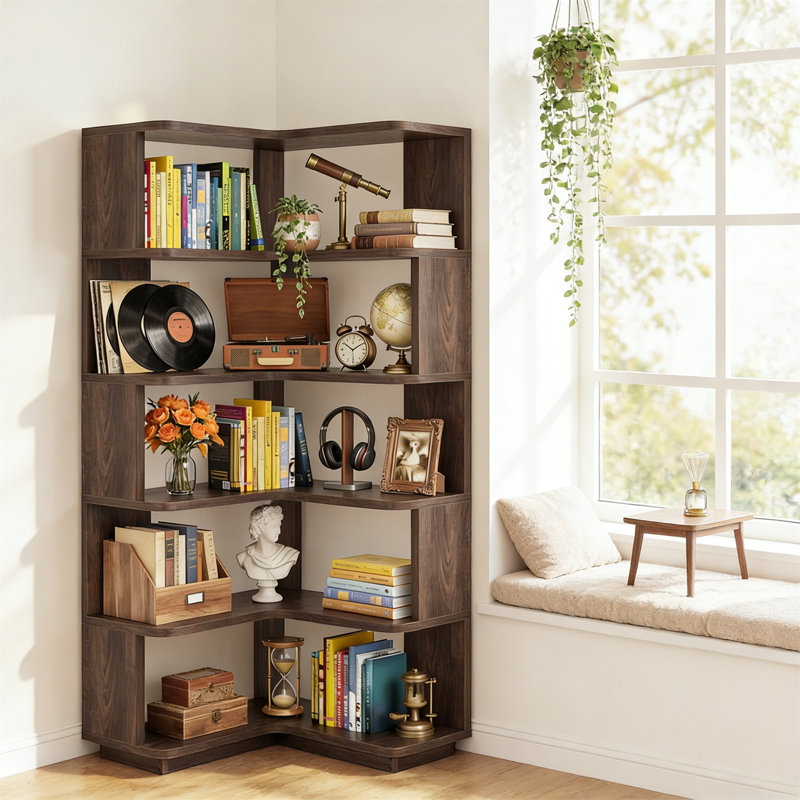 162cm H x 60cm W Standard Bookcase, Brown