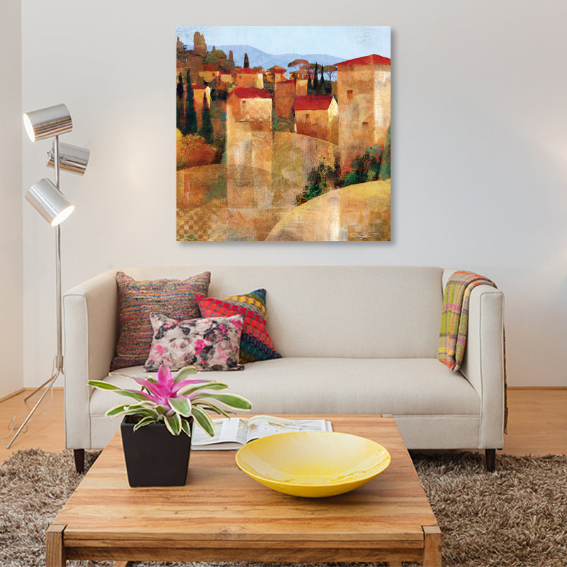 « tuscan hillside », impression sur toile, H 12 po x l 12 po x P 0,75 po, Toile tendue, Pas de tapis