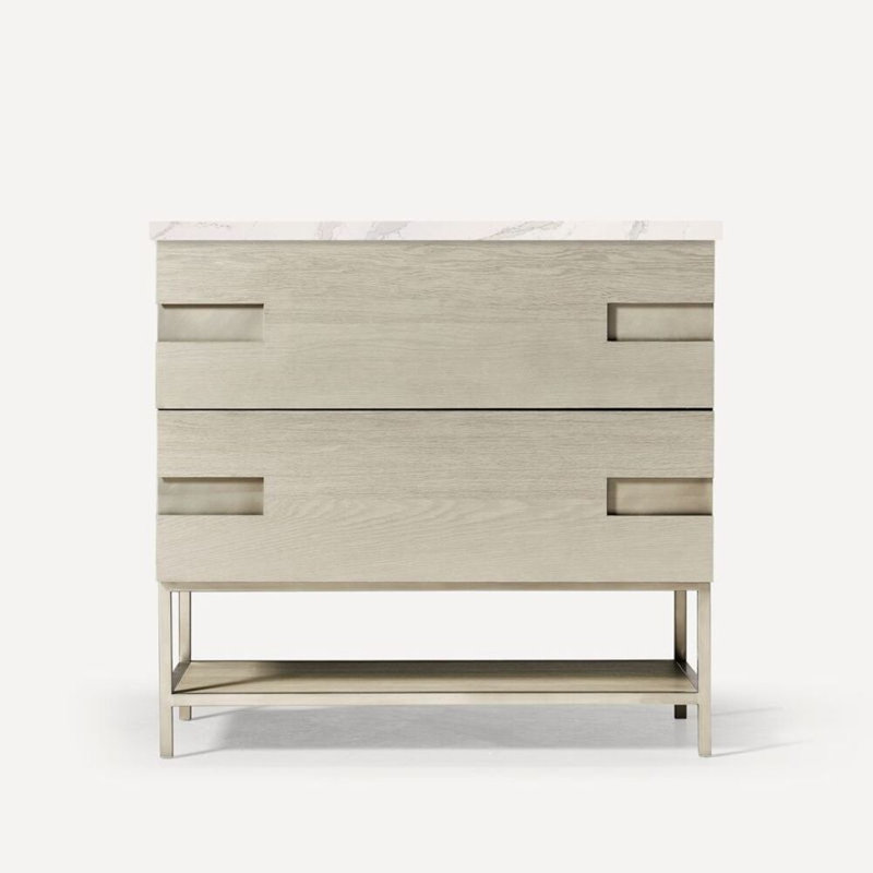 Sendai Vanity, Natural Gray/Brushed Pewter