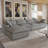 Kenda 5-Piece Upholstered Modern Linen Slipcovered Sectional Sofa With Ottoman-1489794586