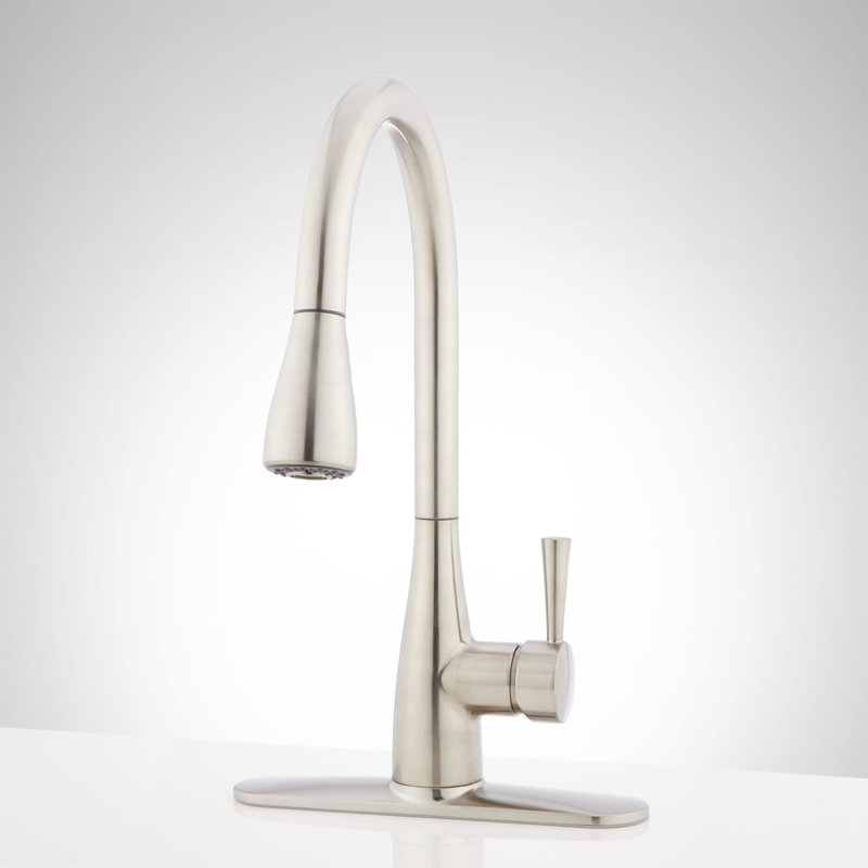 Calverton Single-Hole Pull-Down Kitchen Faucet - Stainless Steel, Stainless Steel