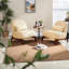 Chaises d'appoint confortables, chaises sans accoudoirs modernes en tissu et en bois pour la maison
