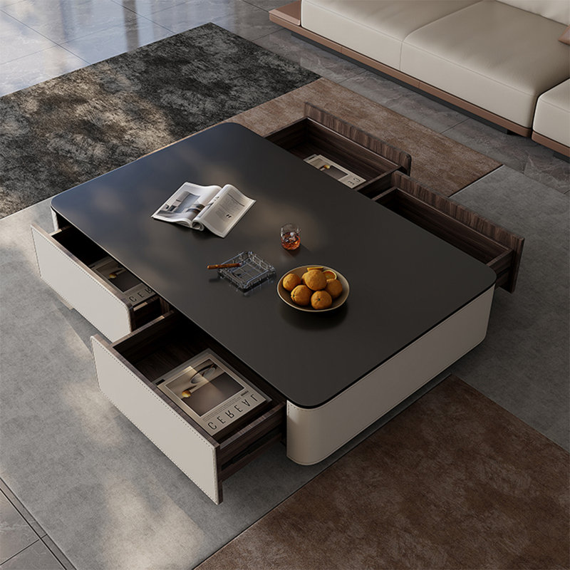 Italian rectangular SLATE coffee table, 13.8" H x 59.1" L x 31.5" W