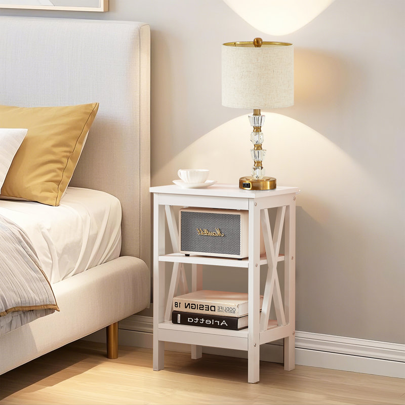 NS Bedside Table, White, Individual