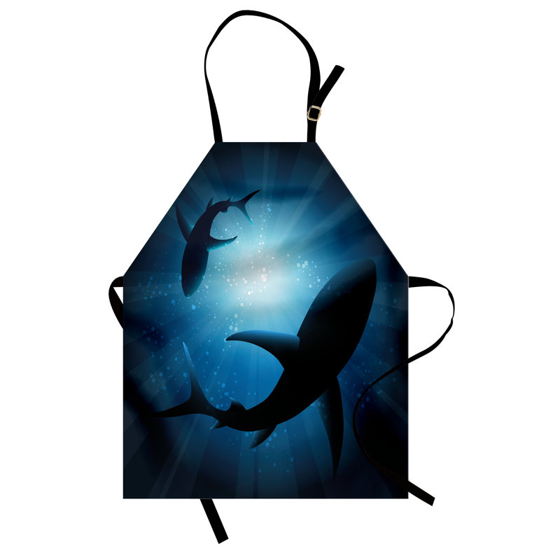 Tablier East Urban Home Shark, cuisine de jardinage, taille adulte, bleu foncé