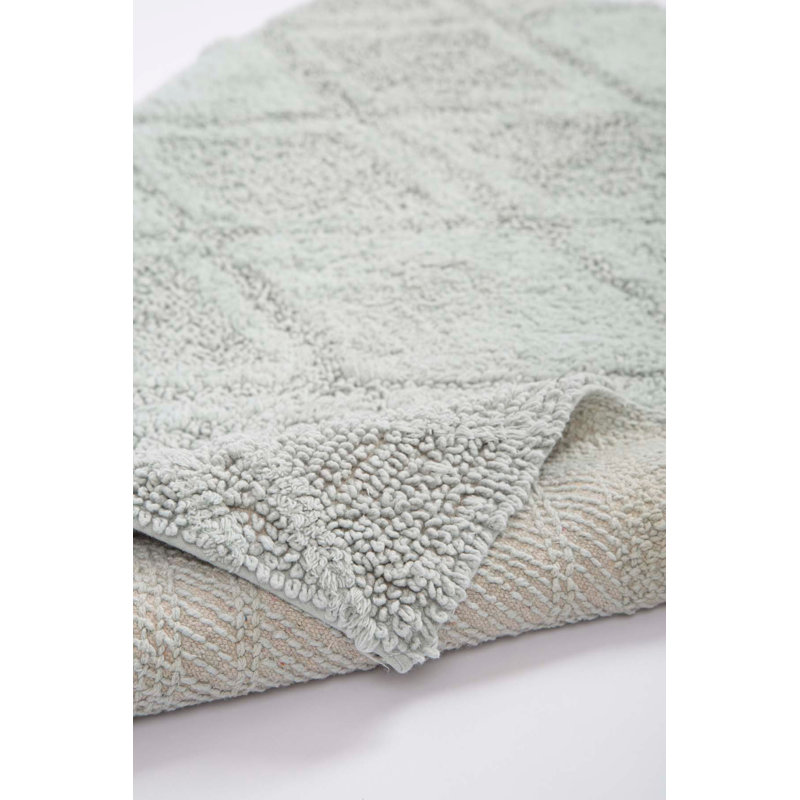 Cotton Non-Slip Bath Mat, Mint