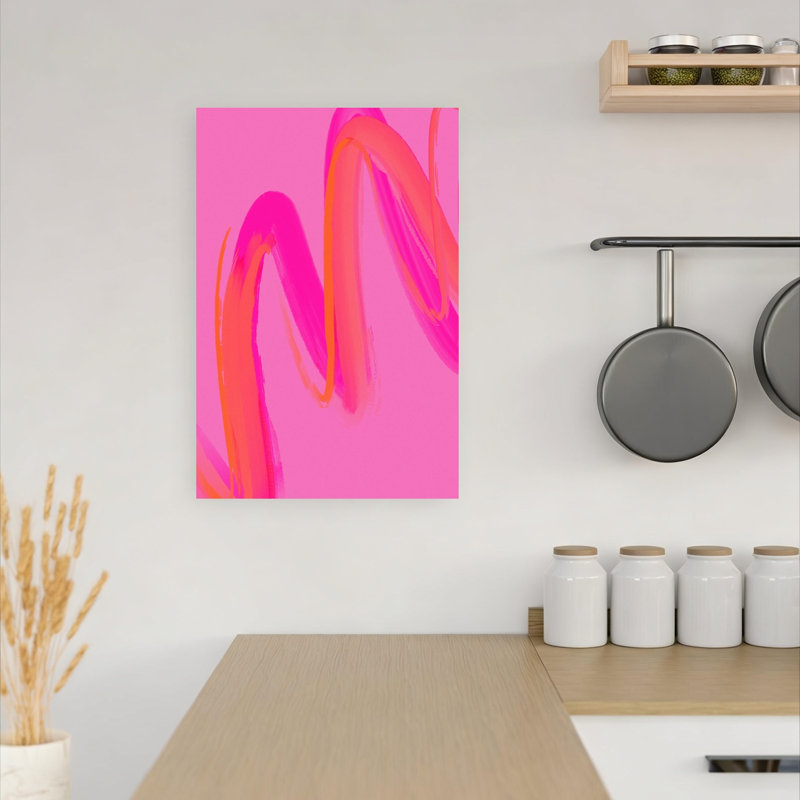 Neon Brushwaves Abstract Bold Colorful Lilac Violet Wall Art Print by Treechild - Wrapped Canvas Print, 45.72cm H x 30.48cm W