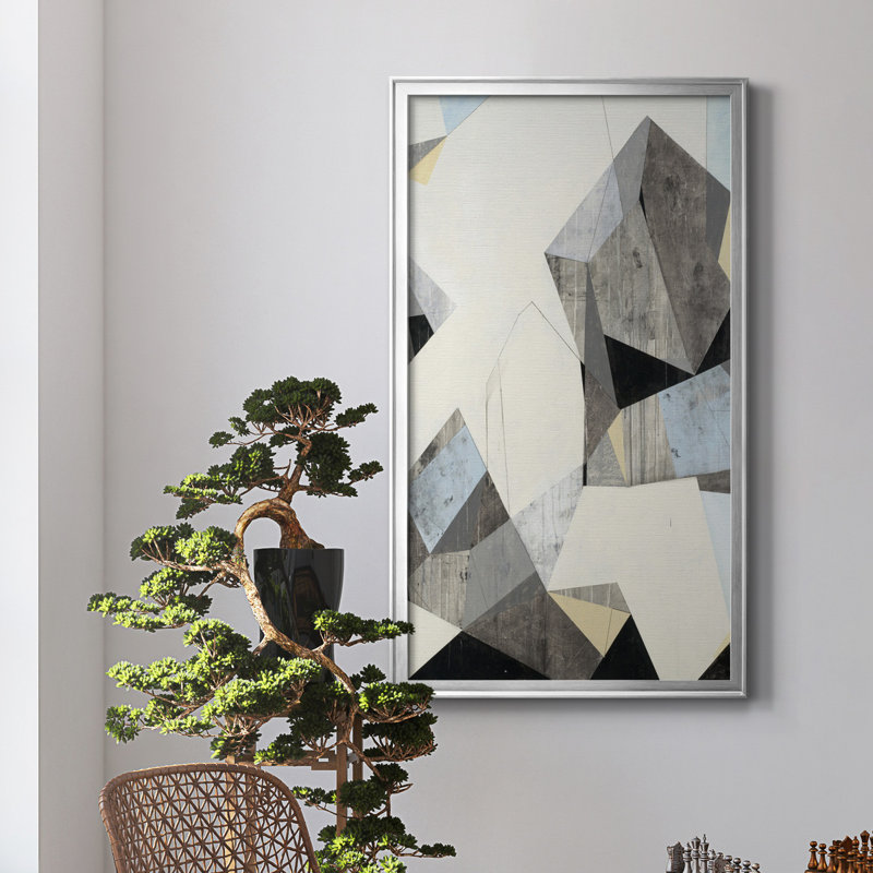 LOFI II - reproduction d'art, H 22,5 po x l 42,5 po x P 1,5 po, Toile encadrée argentée, Pas de tapis