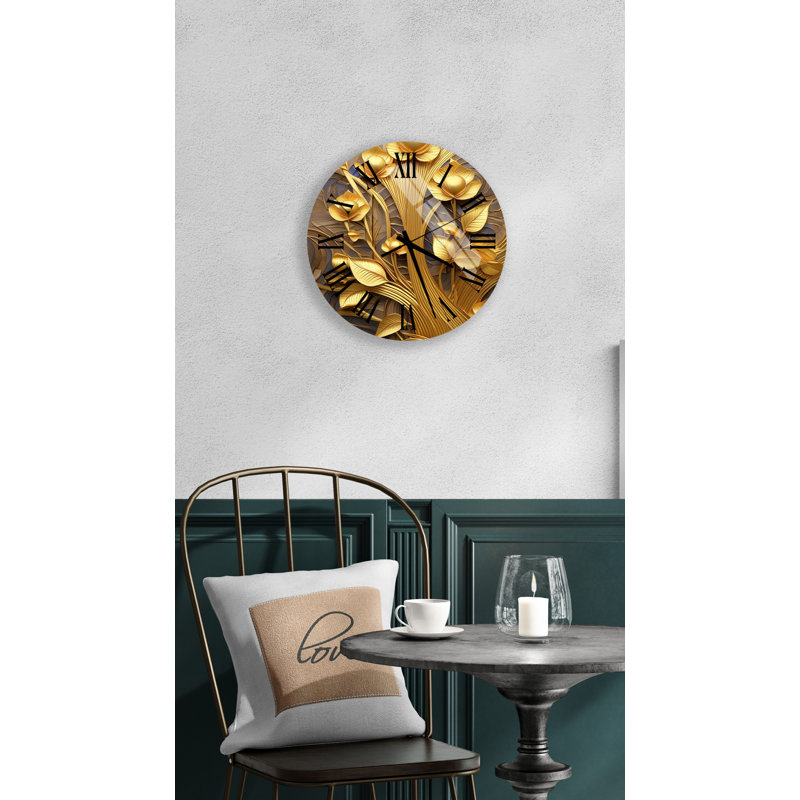 Horloge murale en verre trempé Luxe, Noir