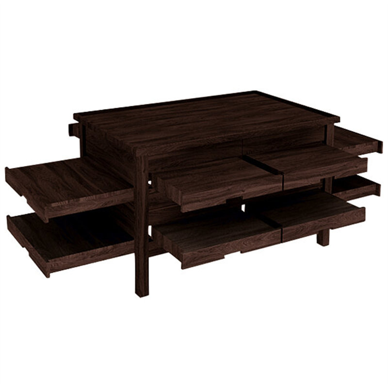 Marco Company 54" X 33" X 36 1/2" Cocoa Maple Display With Pull-Out Shelves WS-568BAK41821CM, Bois brun foncé