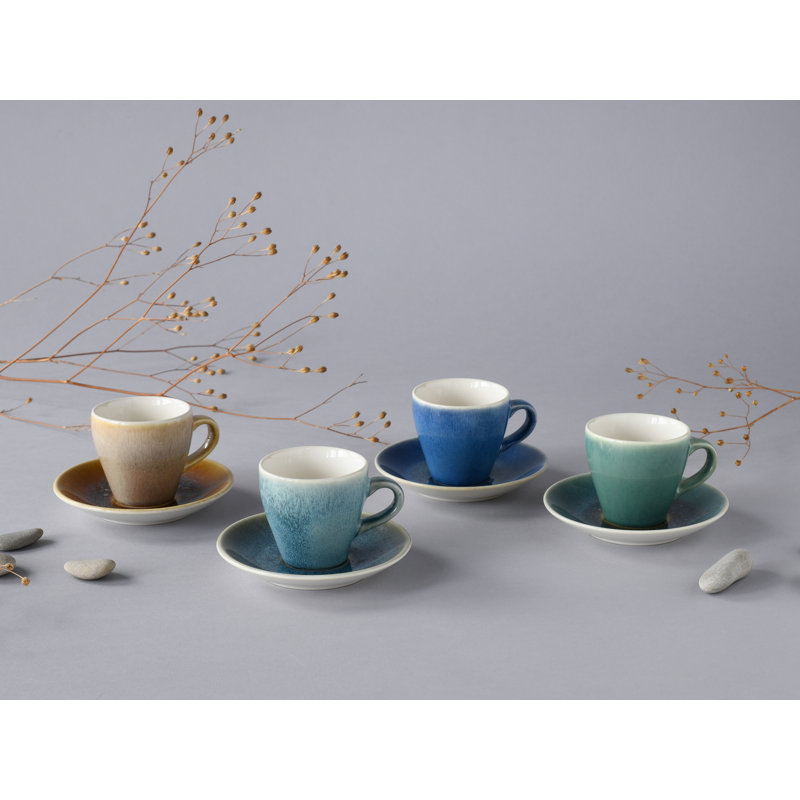 Stoneware Espresso Cup and Saucer