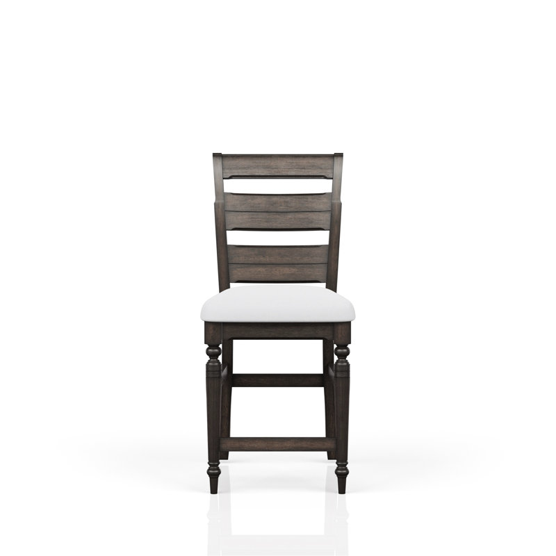 Tabouret à hauteur de comptoir avec finition chocolat noir et siège à dossier échelle respirant